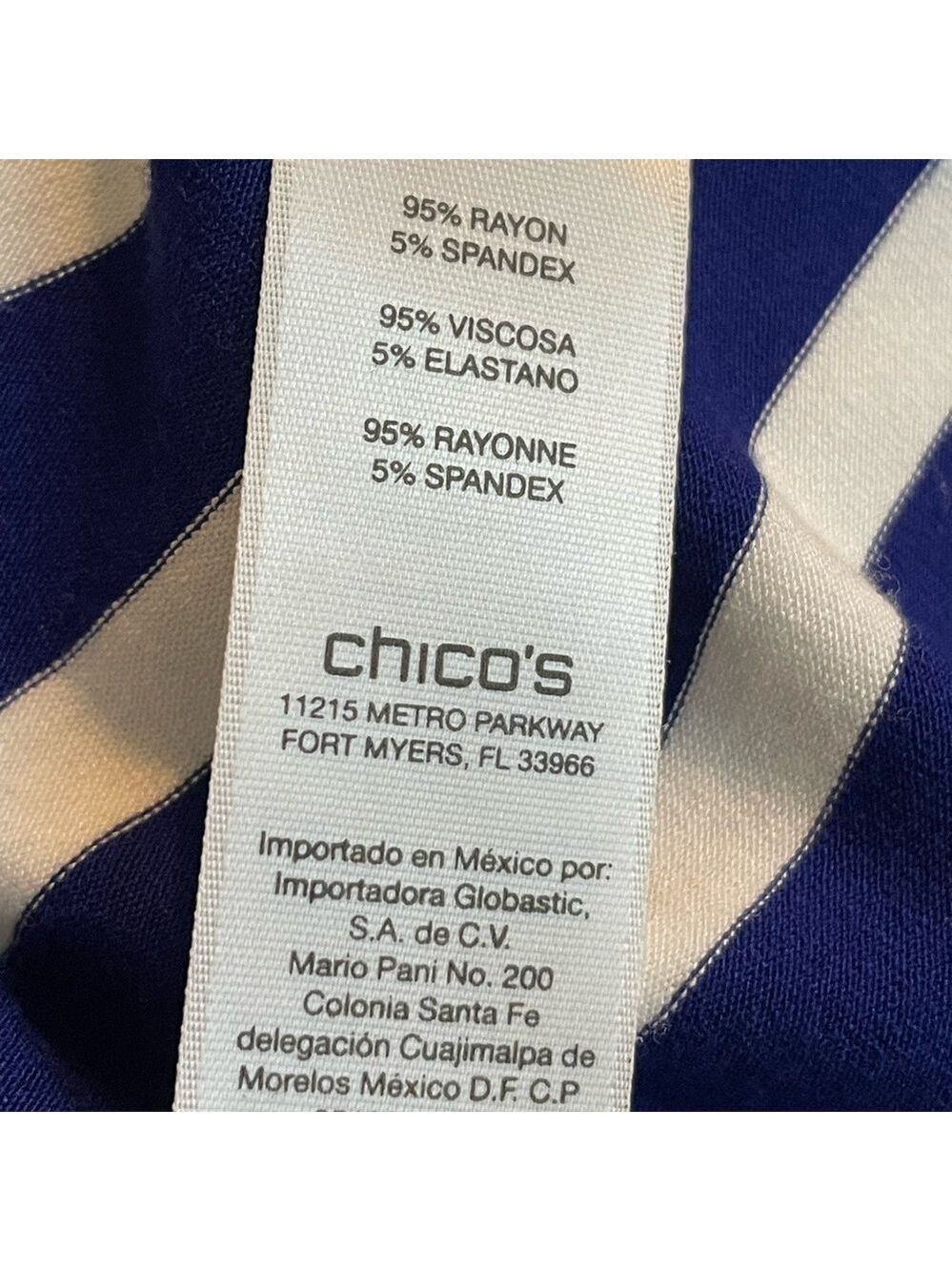 Striped Blue/WhiteTunic Top - Picture 5 of 5